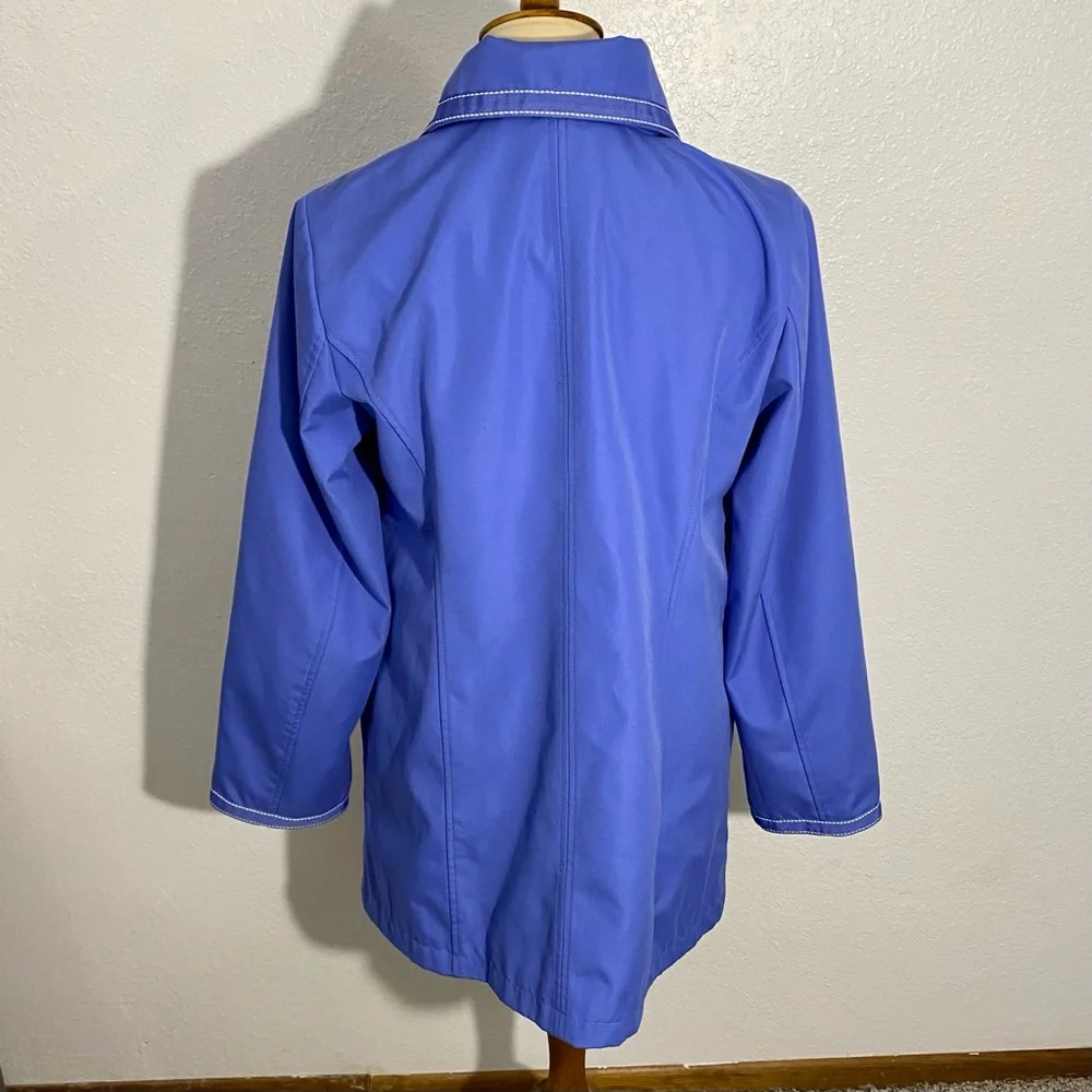 dennis basso Royal Blue Hooded Rain Jacket
